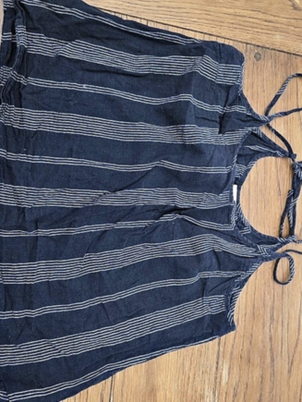 A New Day Striped Tank Top in Black & White Size Large